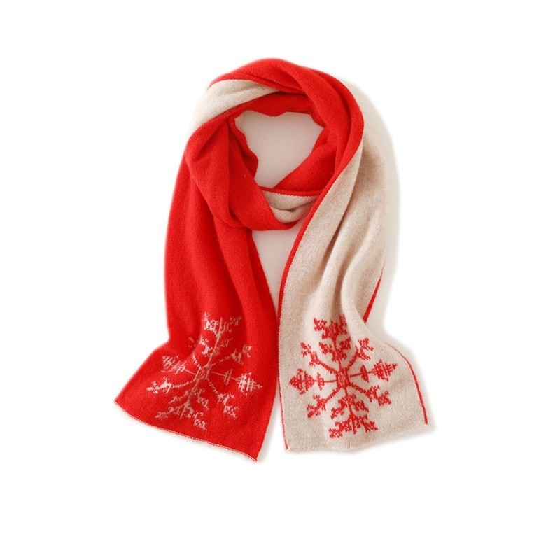 Women's Autumn And Winter Thickening Jacquard Cold-proof Windproof Warm Mid-length Knitted Cashmere Scarf