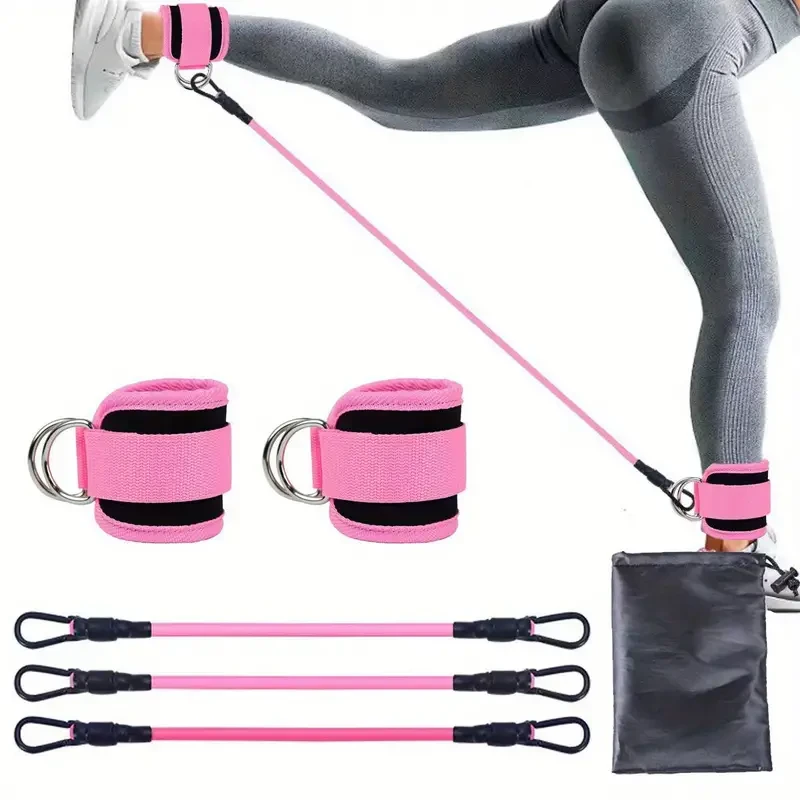 6-Piece Adjustable Ankle Resistance Bands Fitness Set