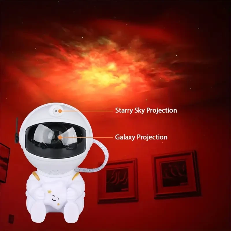 Whimsical Astronaut Star Projector Night Light