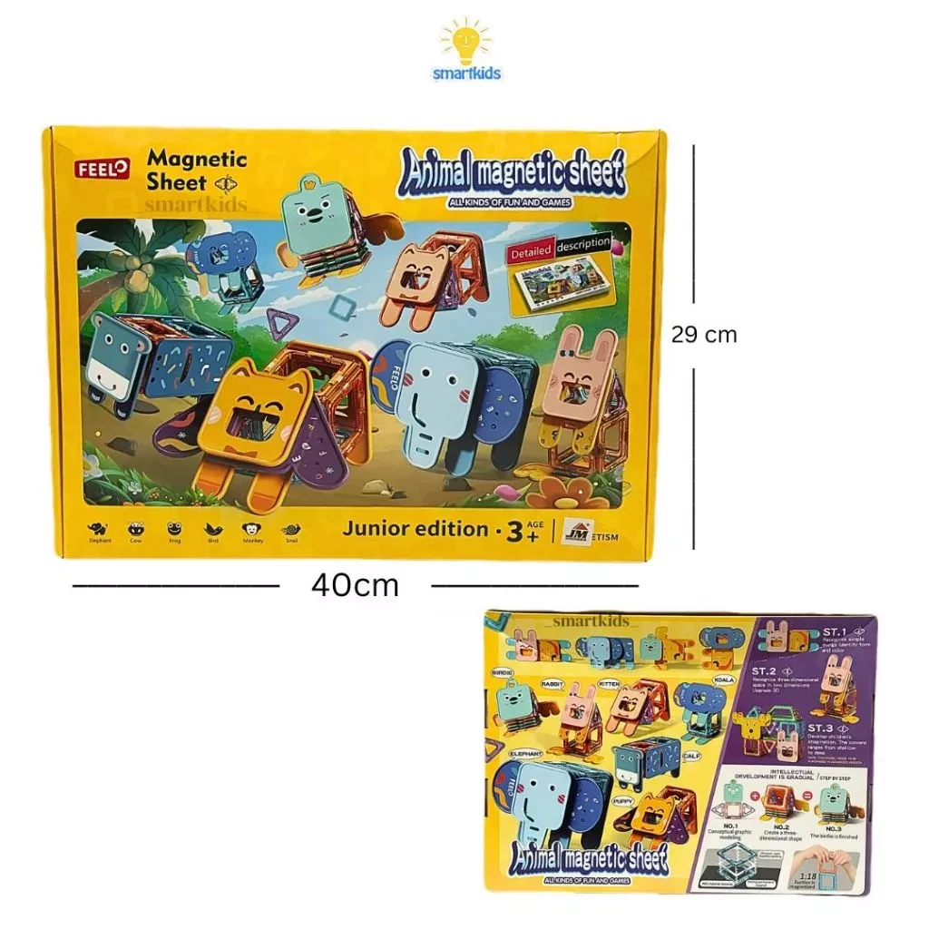 Magnetic Blocks Animal 4D Puzzle Maze Tiles Educational Toys for Children to Stack Animal Shapes Build 3D Design STEM
