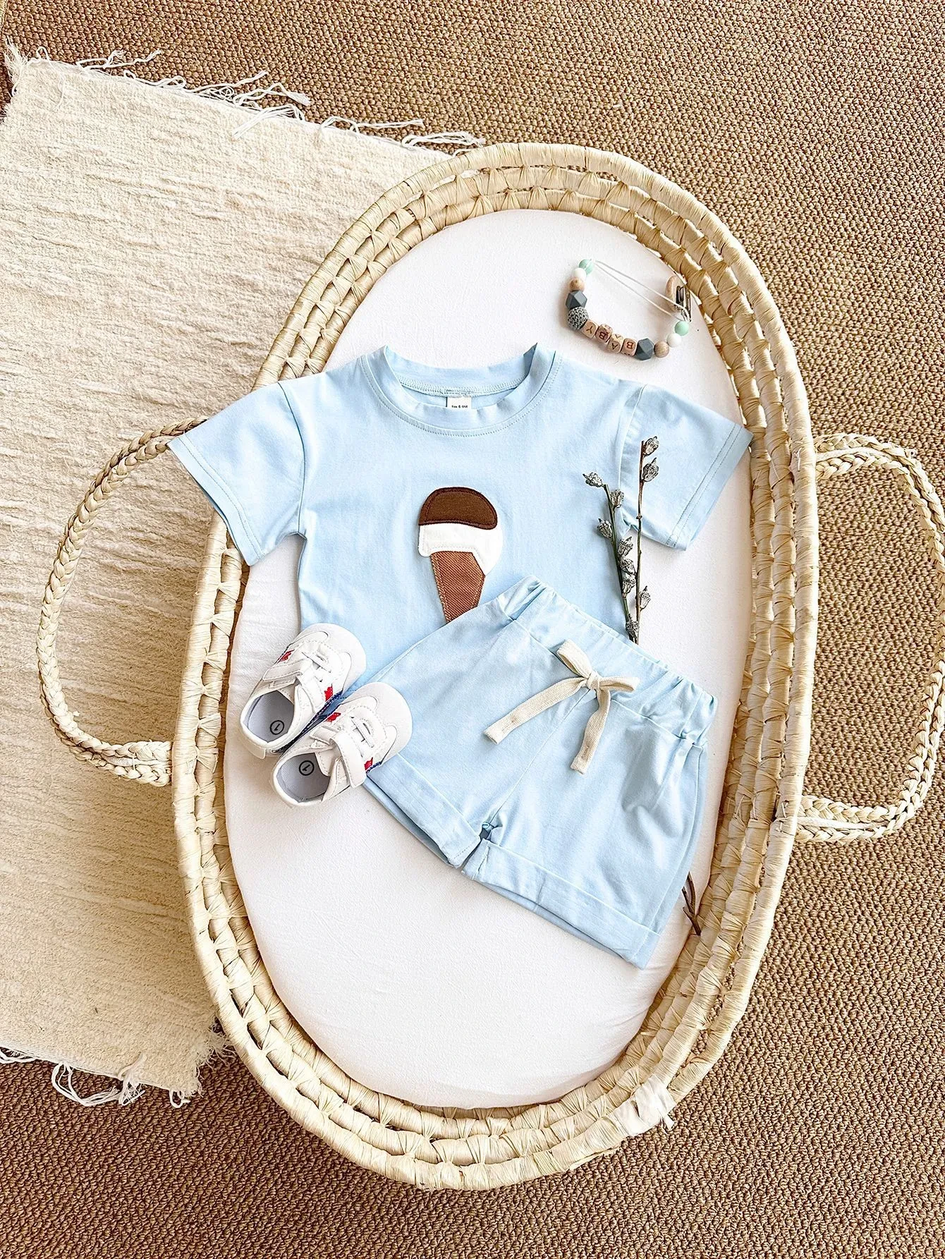 baby Ice Cream Patch Short Sleeve Suit