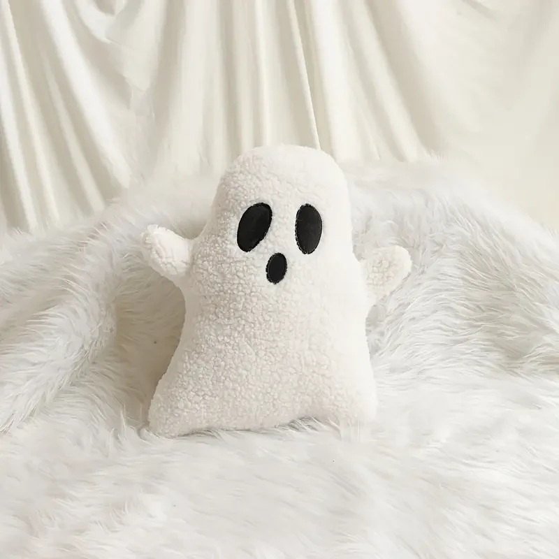 Festive Halloween Throw Pillow: Soft Ghost Decorative Pillow -