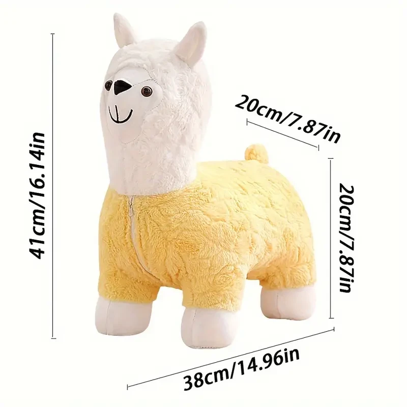 Charming Alpaca-Shaped Wooden Stool - Perfect for Living Room, Office, and Birthday Gifts