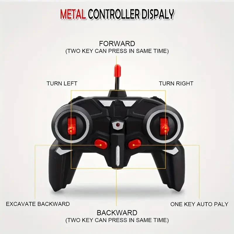 New Model Combining Golden Light Remote Control Car With Golden Excavator Tracked Engineering Vehicle Children's Toy