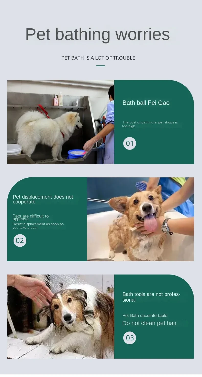 Dog Cat Bath Brush 2-in-1