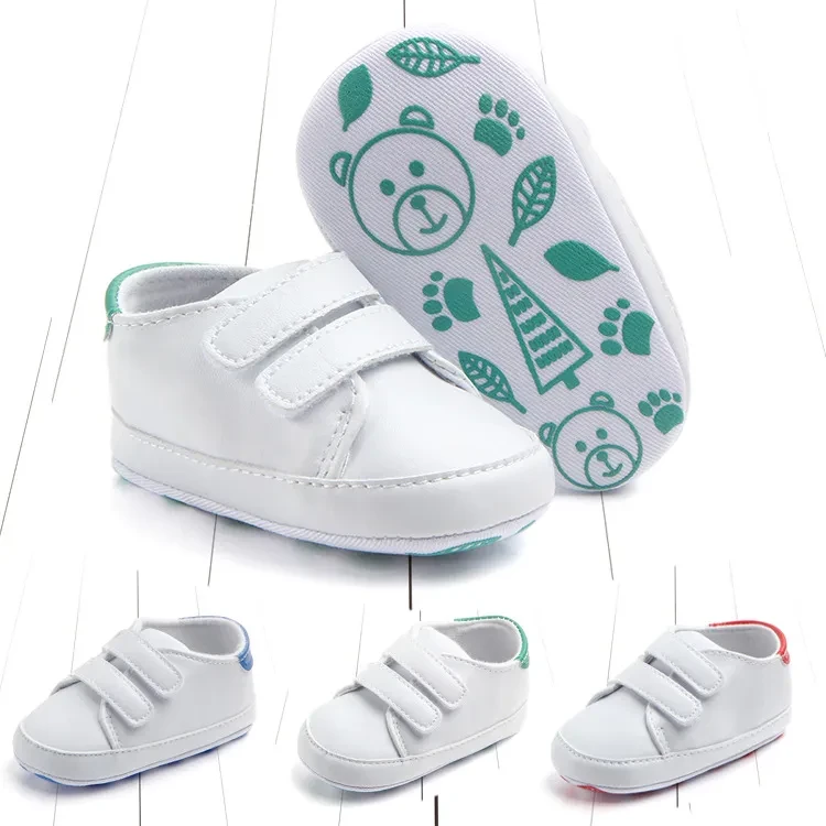 Spring And Autumn New Classic Sneakers Velcro Baby Shoes PU Leather Soft Sole Baby Toddler Shoes