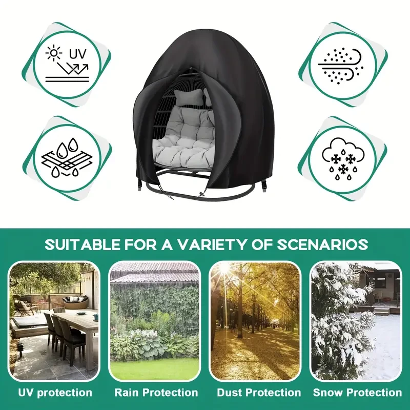 Extra Large Double Patio Egg Chair Cover - Waterproof & UV-Resistant