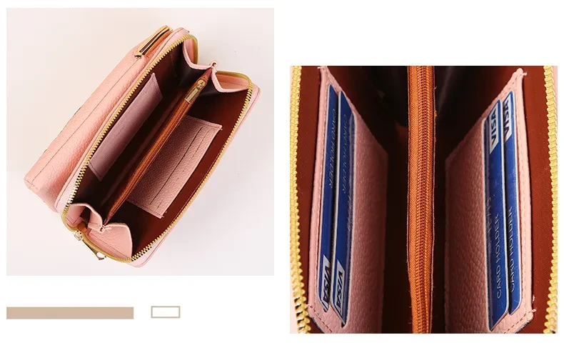 Flower Embroidery Phone Bag With Lock Buckle Outdoor Long Wallet Fashion Shoulder And Crossbody Bags