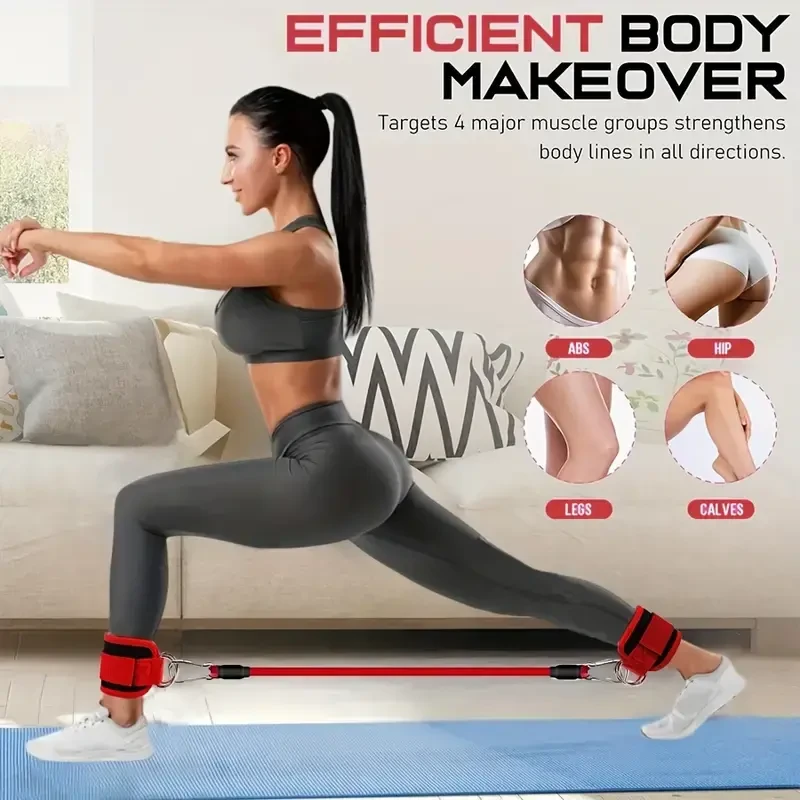 6-Piece Adjustable Ankle Resistance Bands Fitness Set