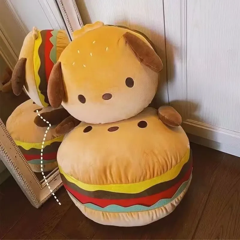 Adorable Cartoon Puppy Hamburger Plush Toy
