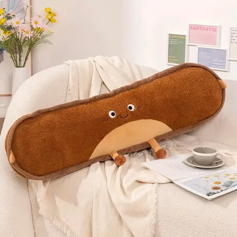 Ultra-Soft Plush Long Pillow for Side Sleepers - Versatile Use as Cushion