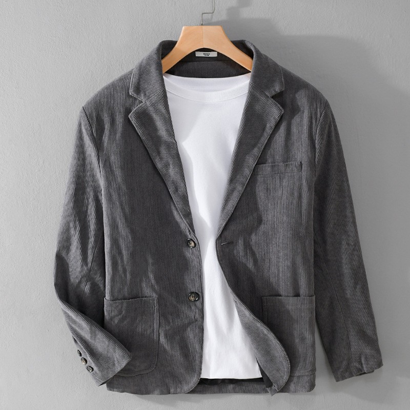 Autumn Cord Slim Jacket For Men