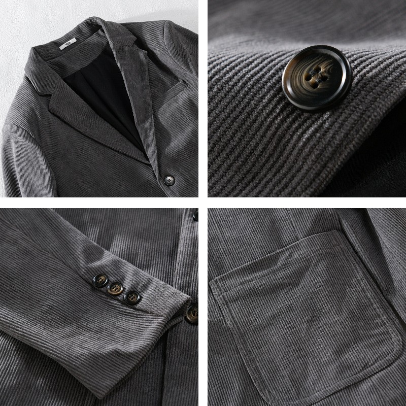 Autumn Cord Slim Jacket For Men