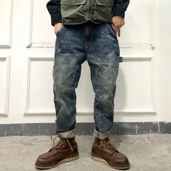 Men's Vintage Loose Panel Cargo Jeans