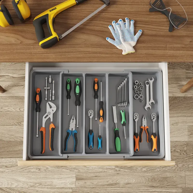 Expandable Utensil Organizer for Kitchen Drawers - Adjustable Cutlery and Silverware Holder