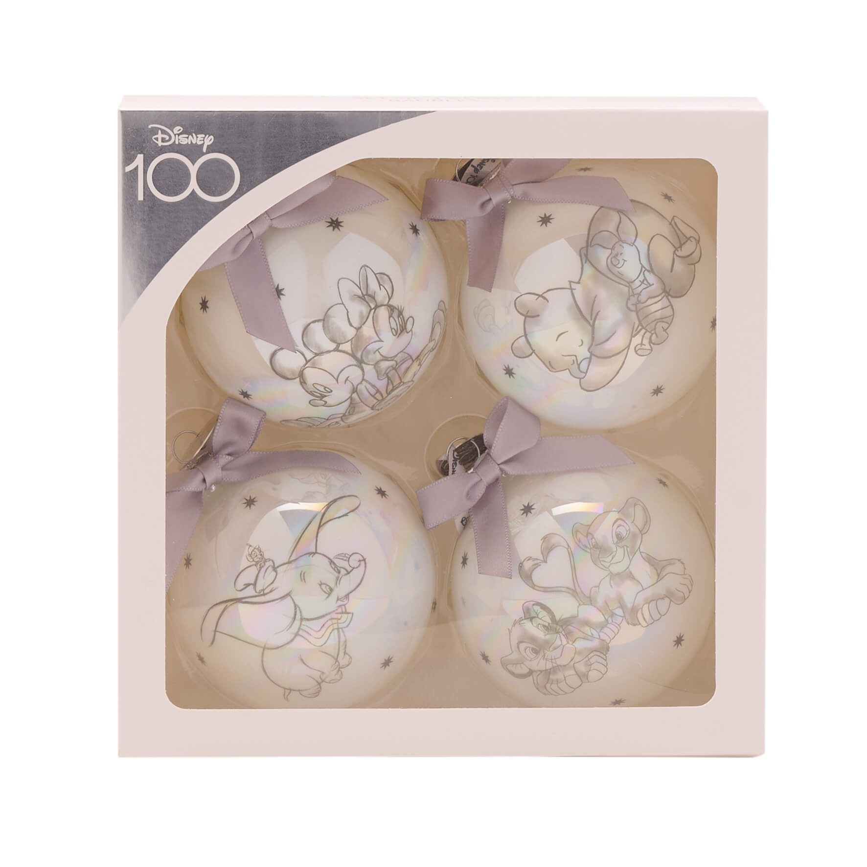 Disney 100 Christmas Baubles Love (set of 4)