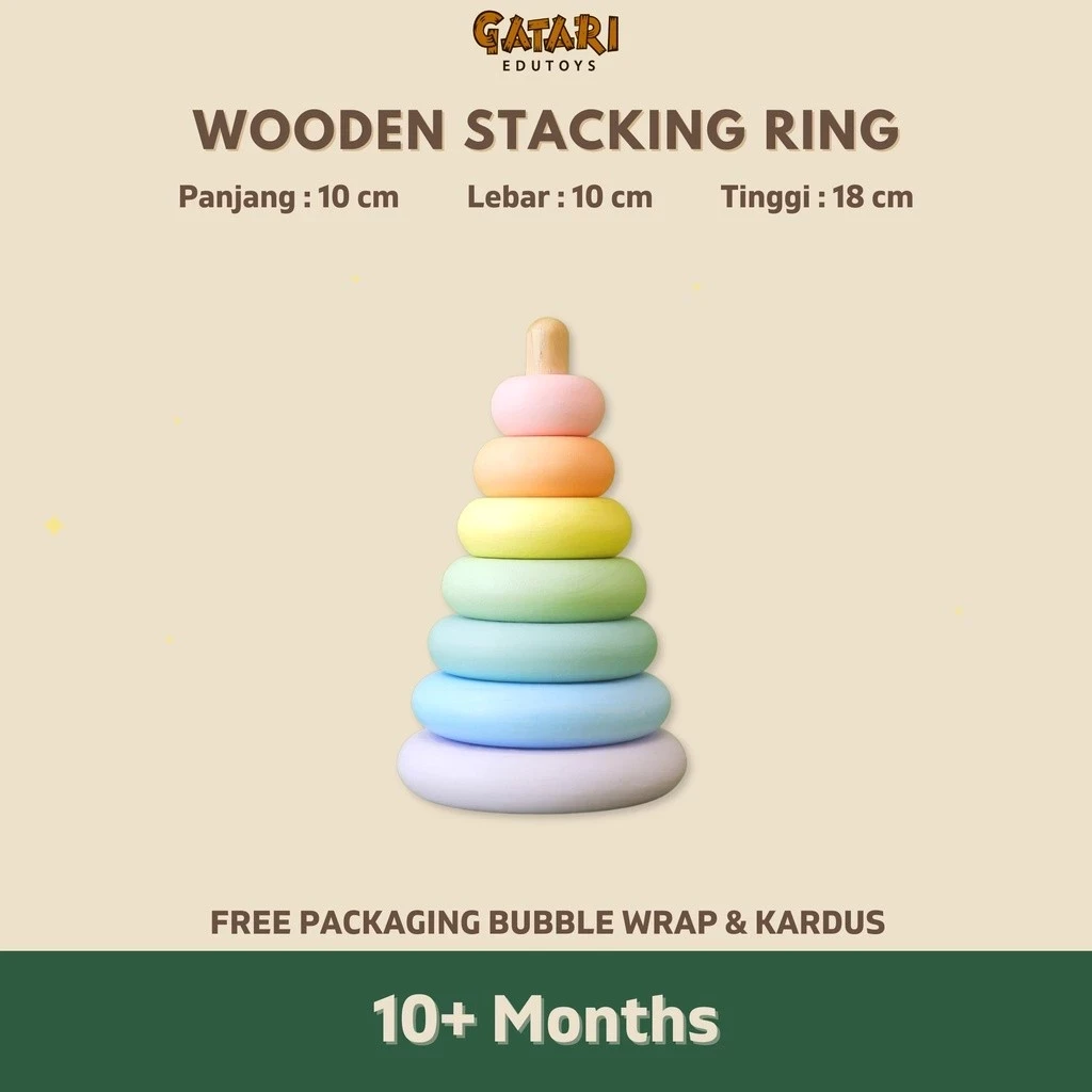 Gatari Edutoys - Wooden Stacking Ring / Wooden Toys