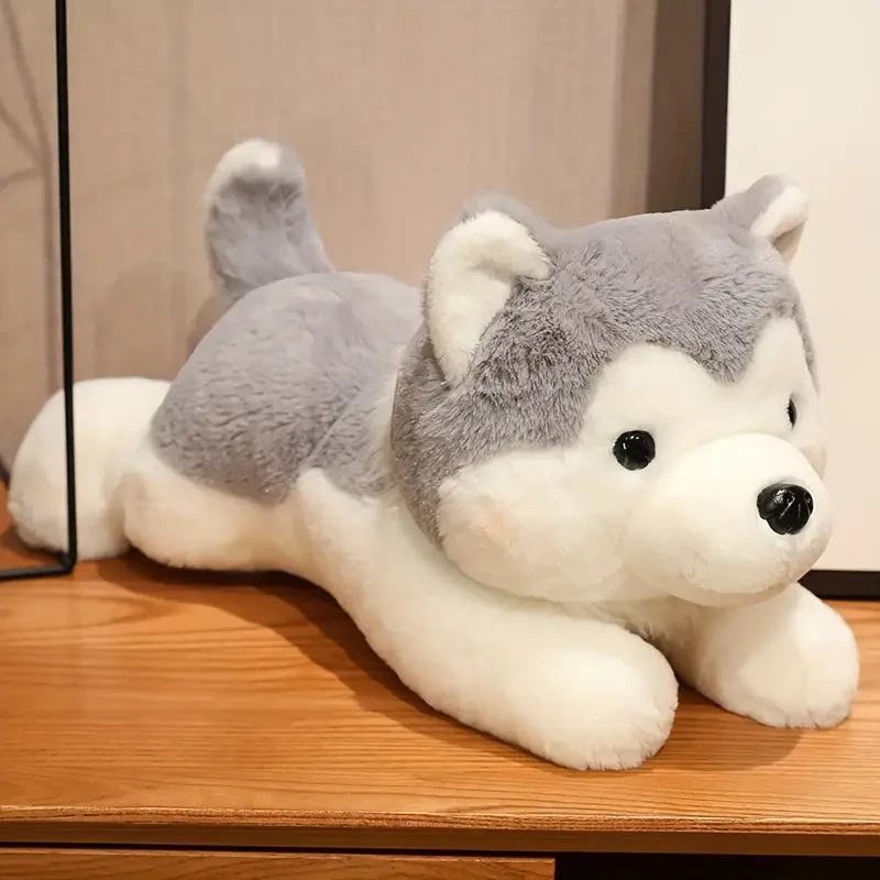 Cuddly Gray Husky Plush Toy