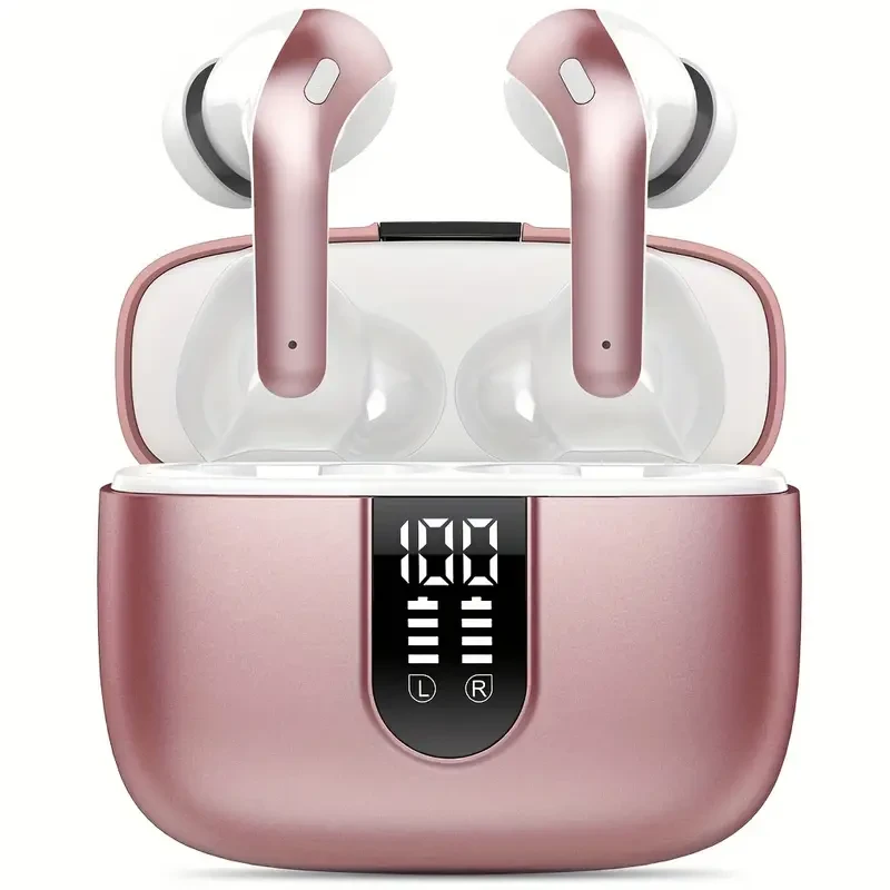 LIFEBEE Wireless Earbuds, 60H Playtime with LED Power Indicator, 400mAh Type-C Quick Charge Case, Touch Control, Crystal-Clear Sound with 13mm Speakers, Condenser Mic, Wireless In-Ear Headphones for Gaming & Business