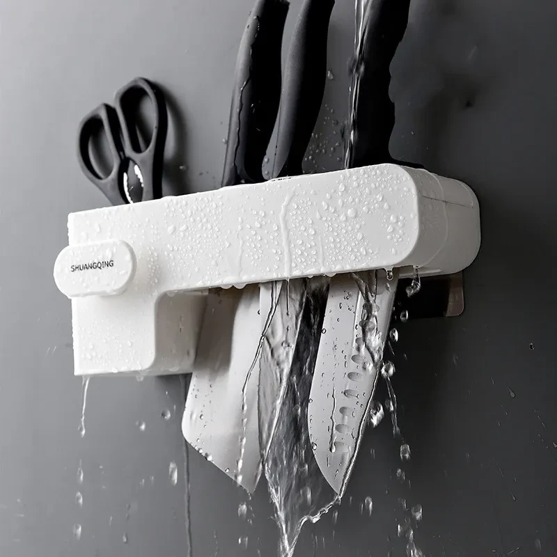 White kitchen knife rack