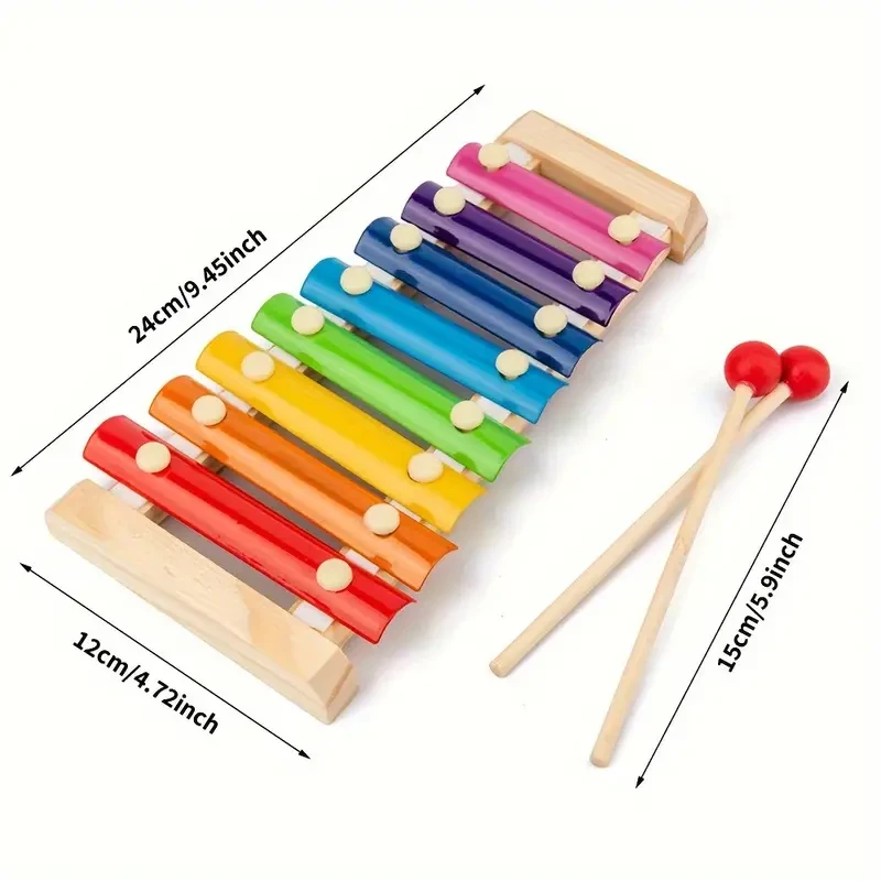 5pcs/set Wooden Toys With Xylophone, Clock Beads, Early Education Toys For Babies