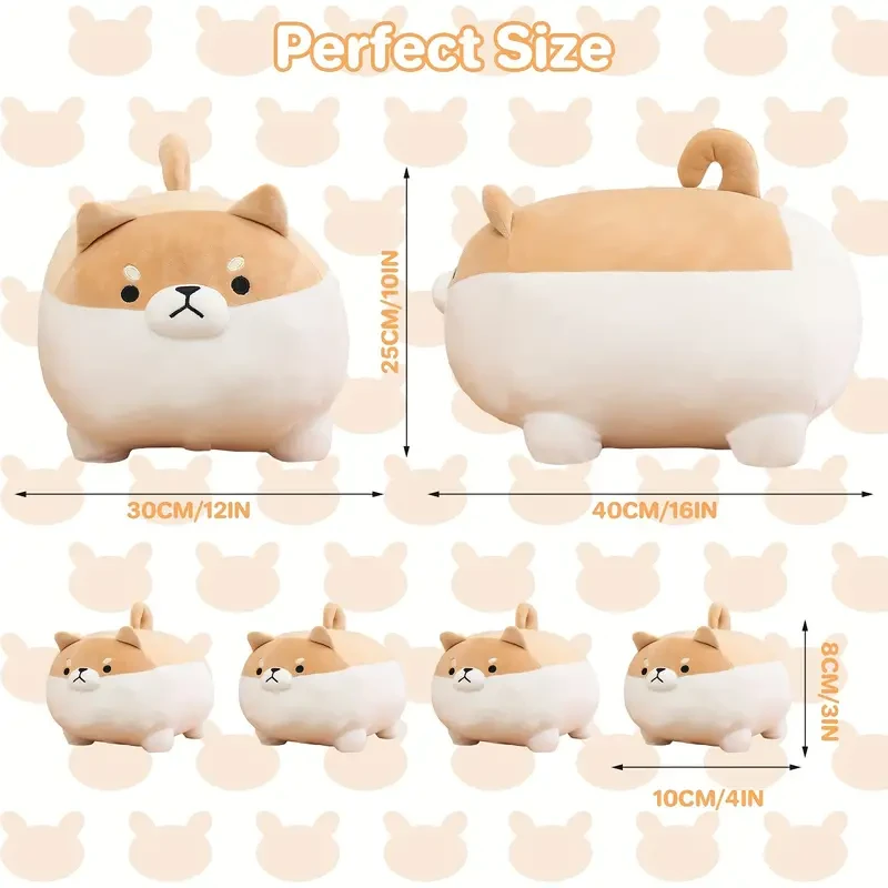 40.64 cm Shiba Inu Plush With 4 Babies In Her Tummy, Shiba Inu Stuffed Animal