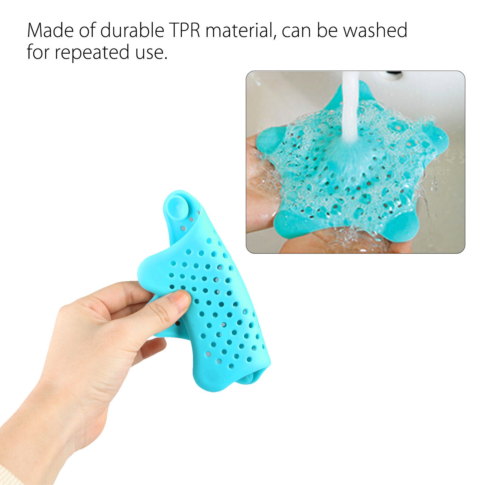 3PCS Silicone Starfish-shaped Sink Drain Filter Bathtub Hair Catcher Stopper Drain Hole Filter Strainer For Bathroom Kitchen Toilet