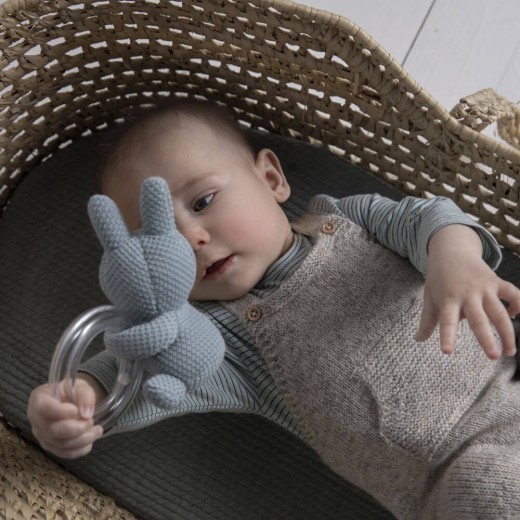 Miffy Green Knit Ring Ratlle