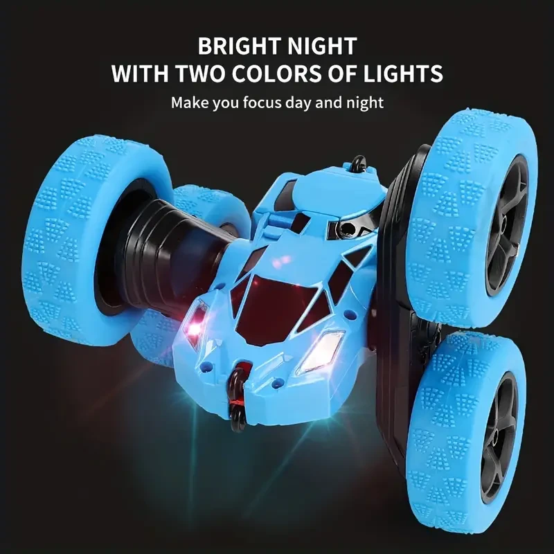 Remote Control Car Stunt RC Car, 2.4Ghz Double-sided 360 Rotation RC Track Headlight, Four-wheel Drive Off-road Drift RC Racing Toy For Boys And Girls Halloween Christmas Gifts