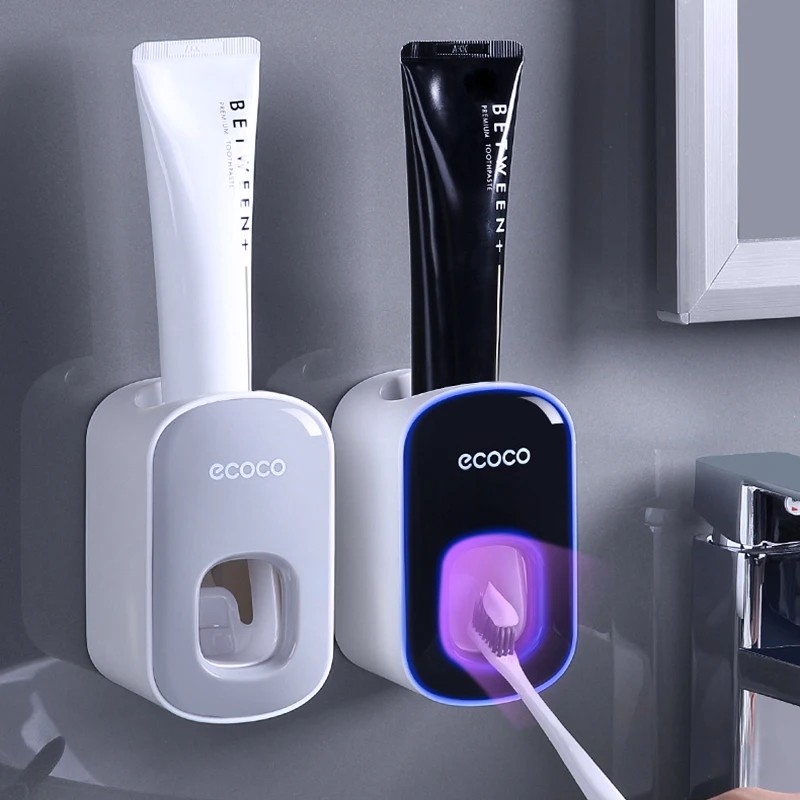 Automatic Toothpaste Dispenser and Toothbrush Holder Set