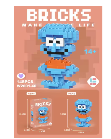 Stitch Sanrio Coke Mickey Mouse cartoon dolls and LEGO micro-particle building block toys compatible with Children's gifts