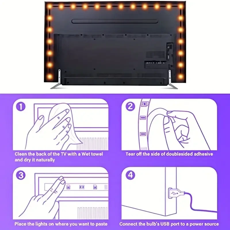 Smart TV LED Backlight Strip, 4.98m Dimmable for 55-165 cm TV