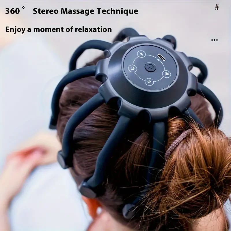 NALUNKANG Rechargeable 10-Finger Scalp Massager with 4 Modes
