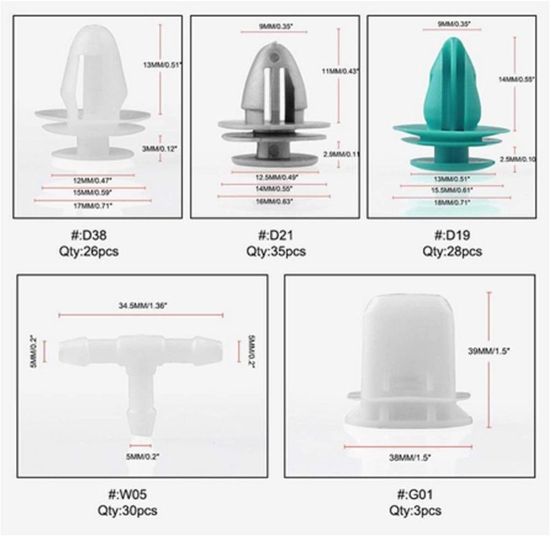 730pcs Car Body Plastic Push Pin Rivet Fasteners Clips Trim Moulding Kit