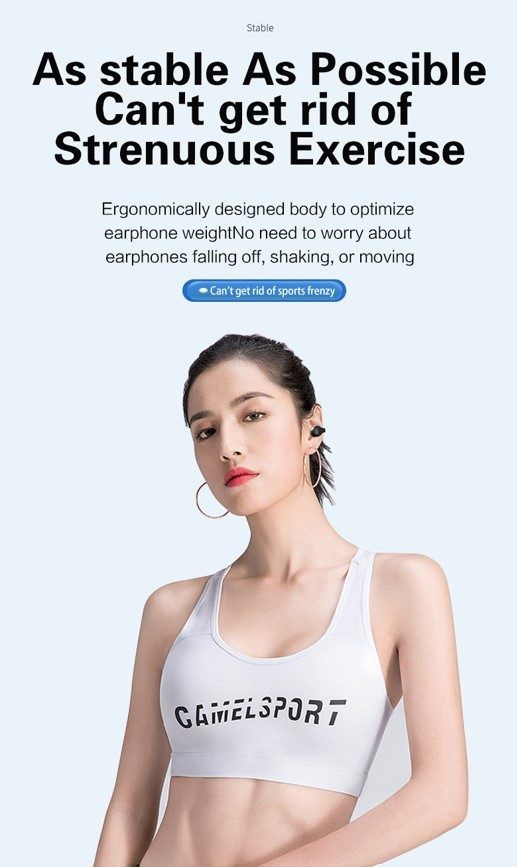 Ear Clip Earphone. HiFi Sound, Bluetooth, Black