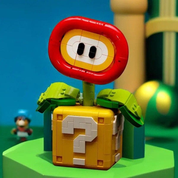 NEW MOC Piranha Plant Model Assembled Building Block Brick, Fit Flame Flower