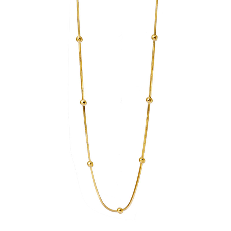 925 Sterling Silver Necklace For Women Ball Chain Necklaces Snake Bones Chain Qingdao Ornament