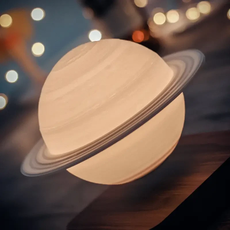 Floating Jupiter LED Table Lamp - Levitate & Rotate Night Light with Touch Control