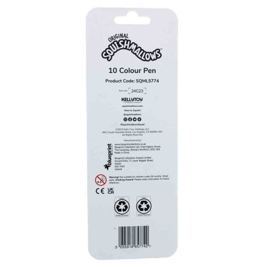 Squishmallows Multi Colour Pen Set (2 Asst)