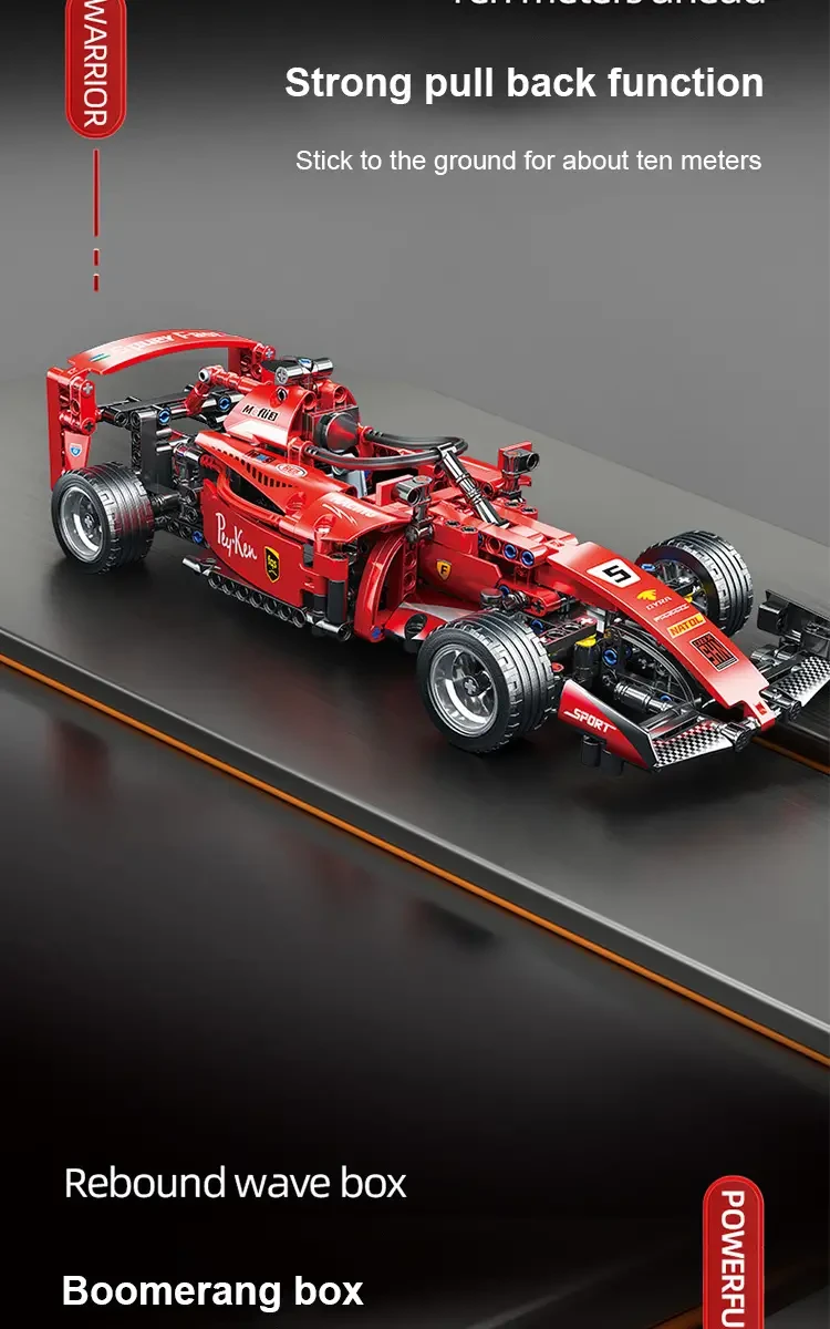 Deluxe Building Block Sports Car Toy - Engaging DIY Kit for Little Engineers - Fosters Creativity, High-Quality, Perfect Gift for Holidays & Celebrations