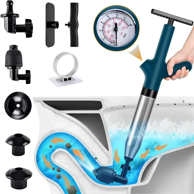 High-Pressure Air Toilet Plumbing Snake Set