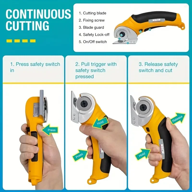 Cordless Electric Scissors, 4.2V Rechargeable Cardboard Scissors