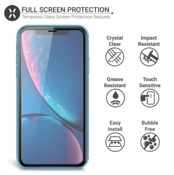 Premium Tempered Glass Screen Protector for IPhone X, Black