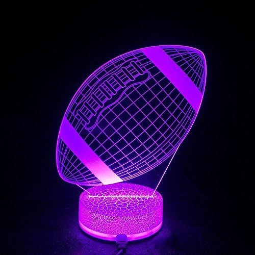 Rugby 3D Night LED Light, Power By USB, 7 Changeable color