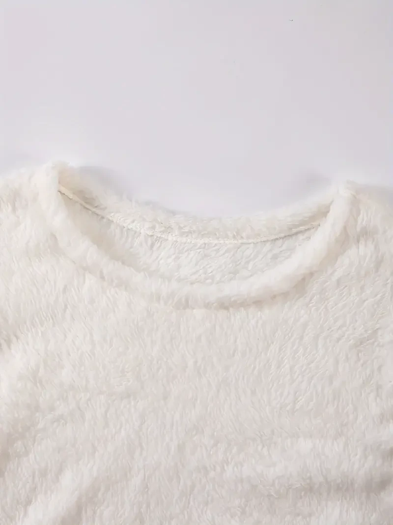 Cozy Cold Print Fleece Pullover Sweatshirt