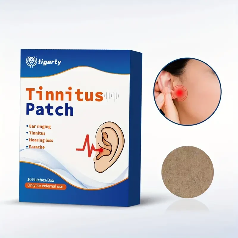Tinnitus Relief Patches Homeopathic Natural Herb Ear Ringing Treatment, 10 Patches/Box