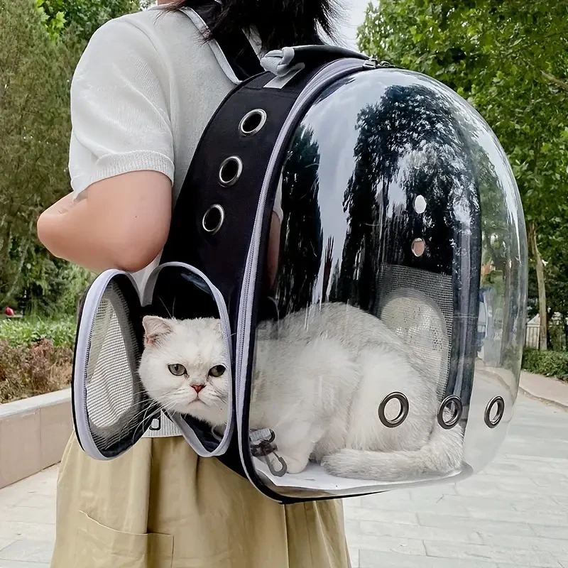 Breathable Transparent Space Capsule Cat Backpack - Durable Acrylic Pet Carrier