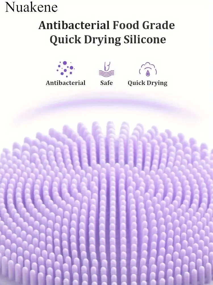 Electric Facial Cleanser Brush, Silicone Face Scrubber, Face Wash Brush For Men & Women, Rechargeable Constant Temperature Heating Vibration Massage Cleansing Brush For Pore Cleansing Exfoliating Blackhead Acne Removal