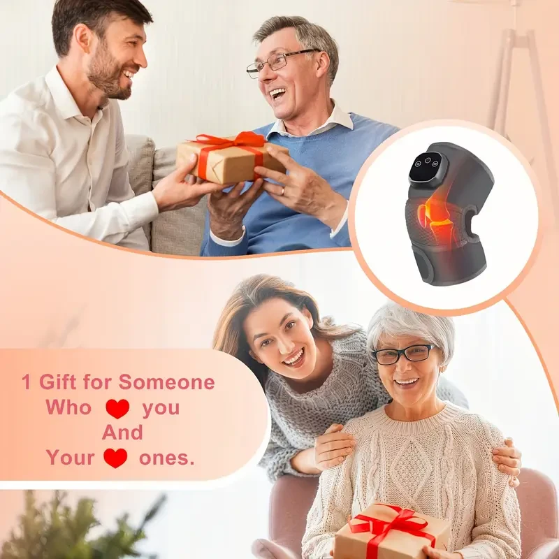 USB Rechargeable Knee Massager with Adjustable Heat & Vibration - Ideal for Joints, Shoulders, Legs | Odorless Beauty Spa Equipment