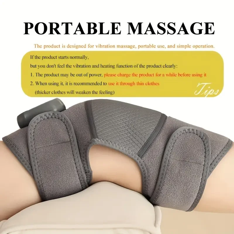 USB Rechargeable Knee Massager with Adjustable Heat & Vibration - Ideal for Joints, Shoulders, Legs | Odorless Beauty Spa Equipment